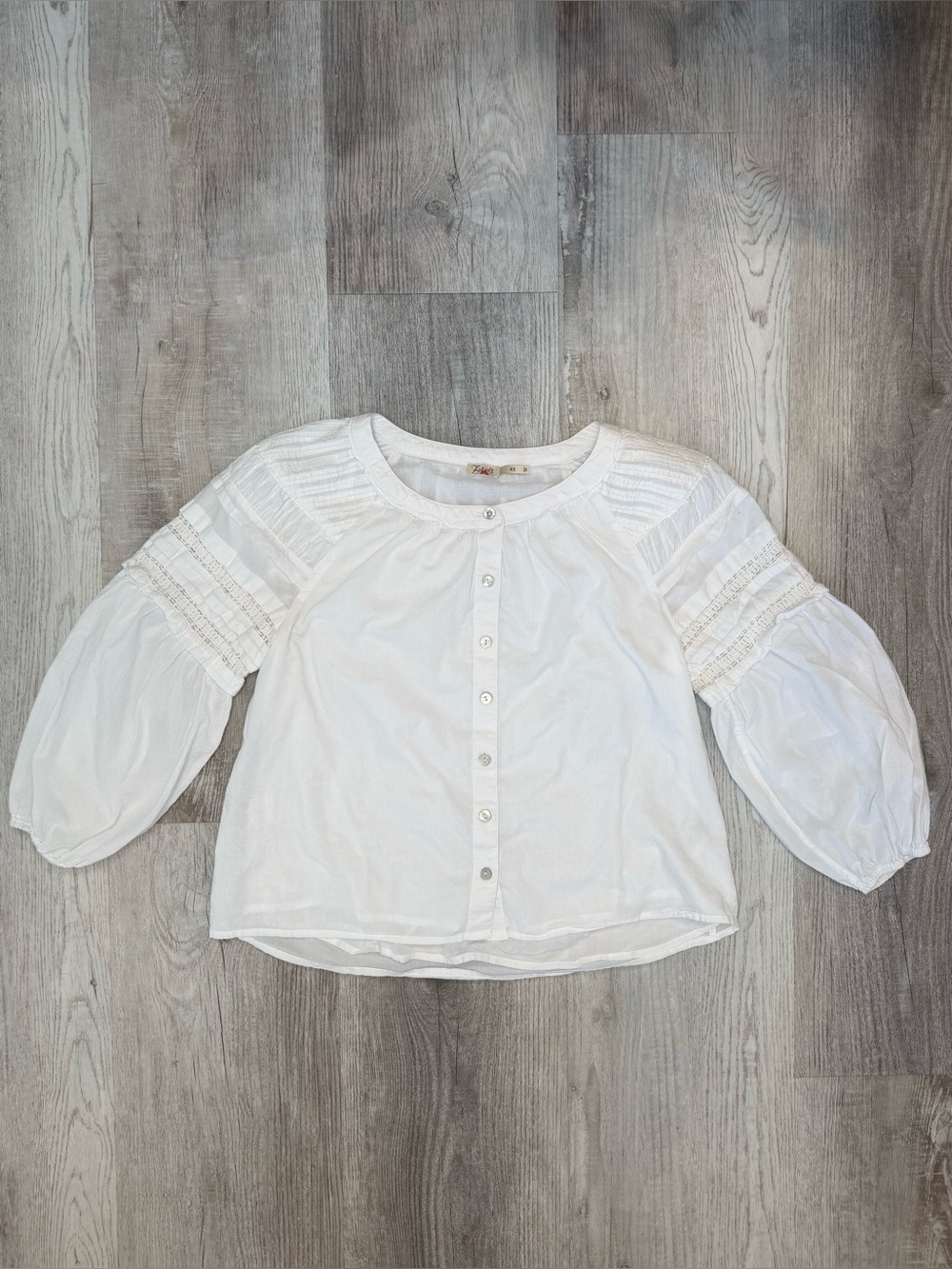 Faherty Enna Top in White Women’s size XS Organic Cotton Cottagecore Croquet